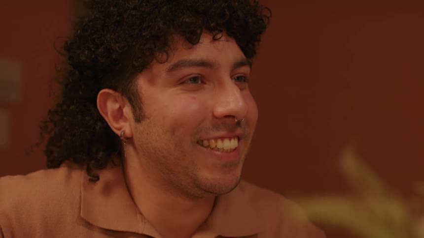 Portrait of a man laughing