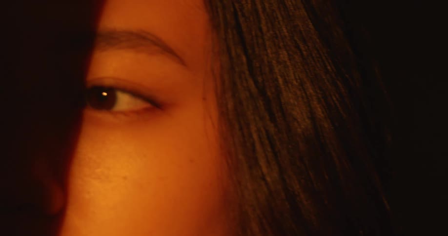 Closeup of an asian womans eyes