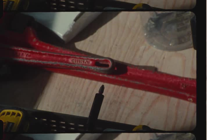 The tools are spread out on the table