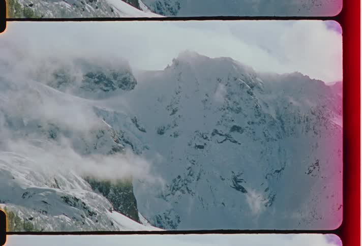 Landscape of snow covered mountain ridge