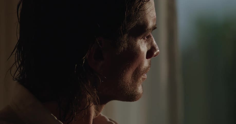 A close up clip of a man in deep thoughts