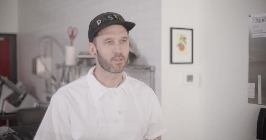 A footage of a chef attending to a customer