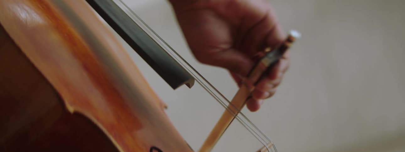 Hand of a man playing cello