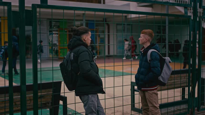 Kids are entering school at the start of the day