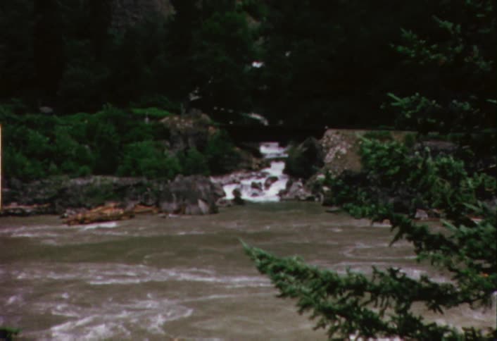 The stream ahead is rough with rocks all around
