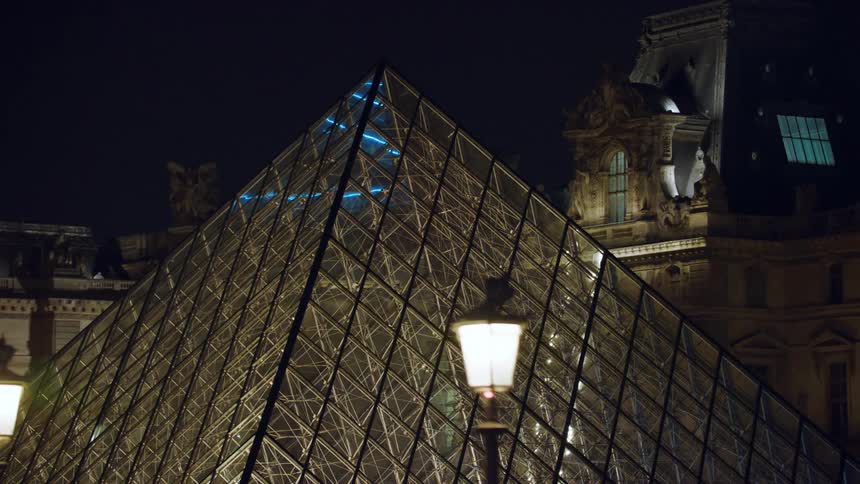 A glass pyramid at the louvre