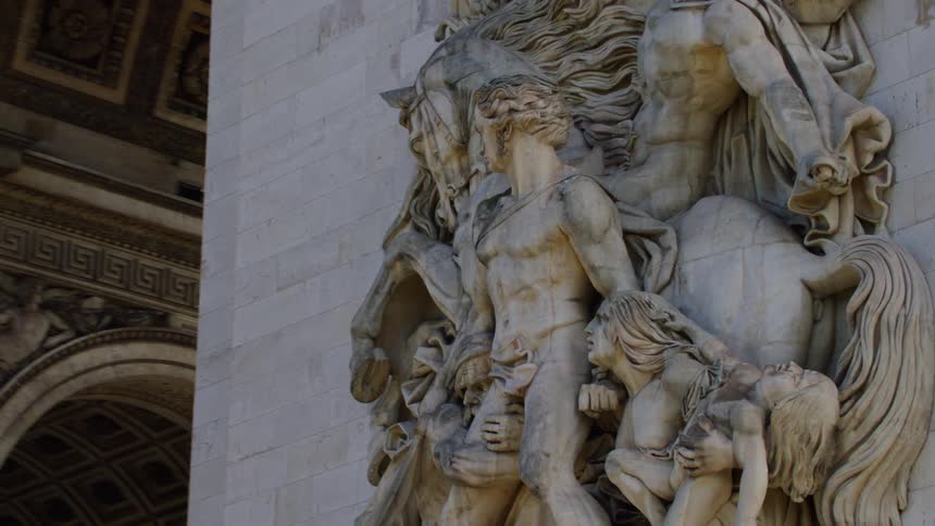 The sculpture in the front of the arc de triomphe in paris