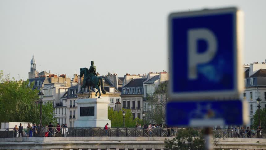 France over a lake in a tourist center with monuments