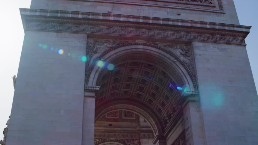 Historic architecture of the arc de triomphe in france