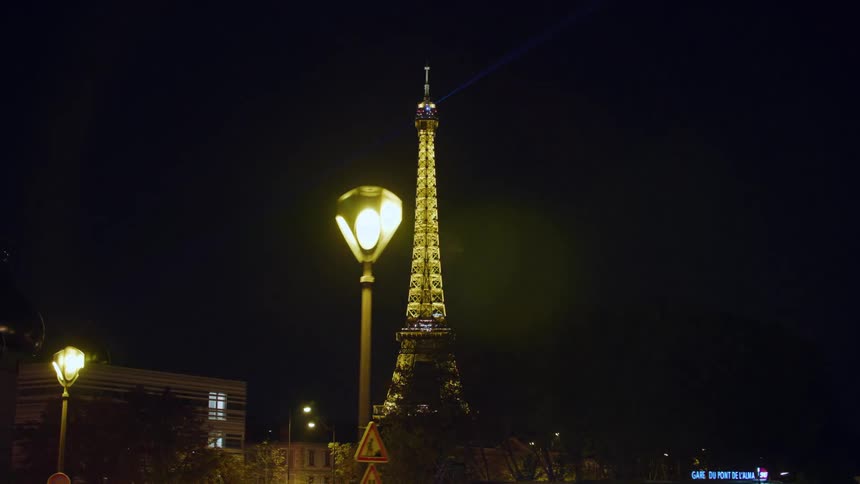 The eiffel tower in one night is all shiny deodorant and im not over a beam of light going sideways