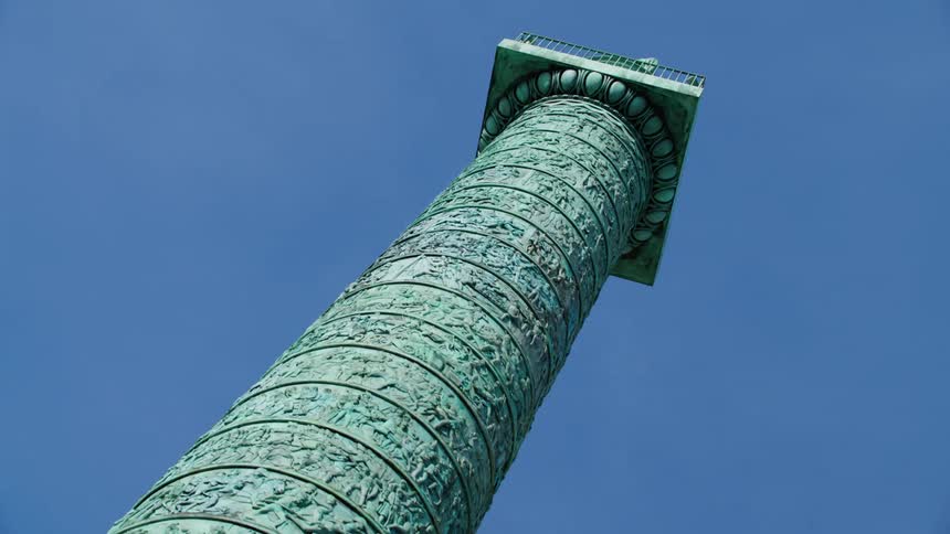 Artistic tower on a blue sky day