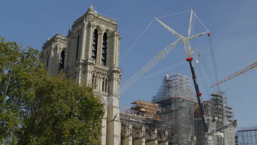 Buildings are under construction in the city