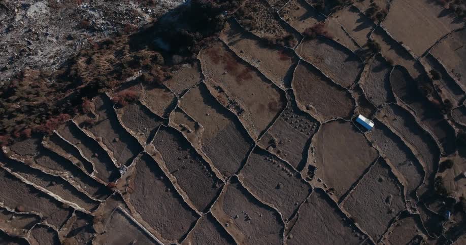 Clay soil of a mountain during the day