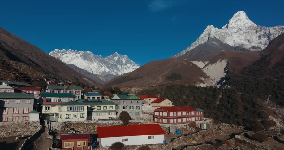 A village nestled on a mountain plateau