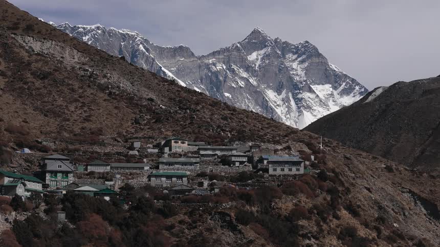 A small village on a mountain plateau