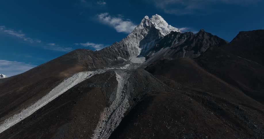 An aerial view of the peak of mount everest