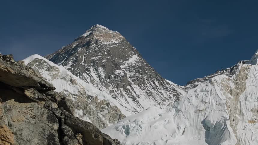 Natural landscape of rocky mountains with cliffs and snow