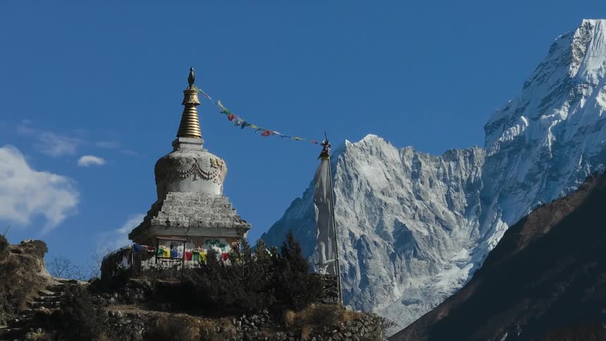 A prayer temple on top of a mountain