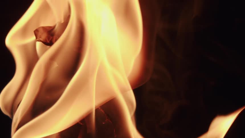 Fire burns a piece of paper