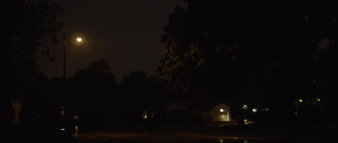 Lightning flashes in the night sky