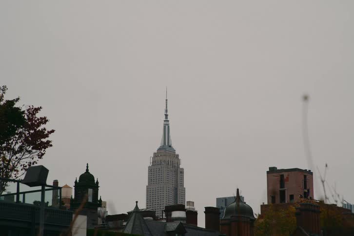 View on a metropolis from the empire state building on a cloudy day