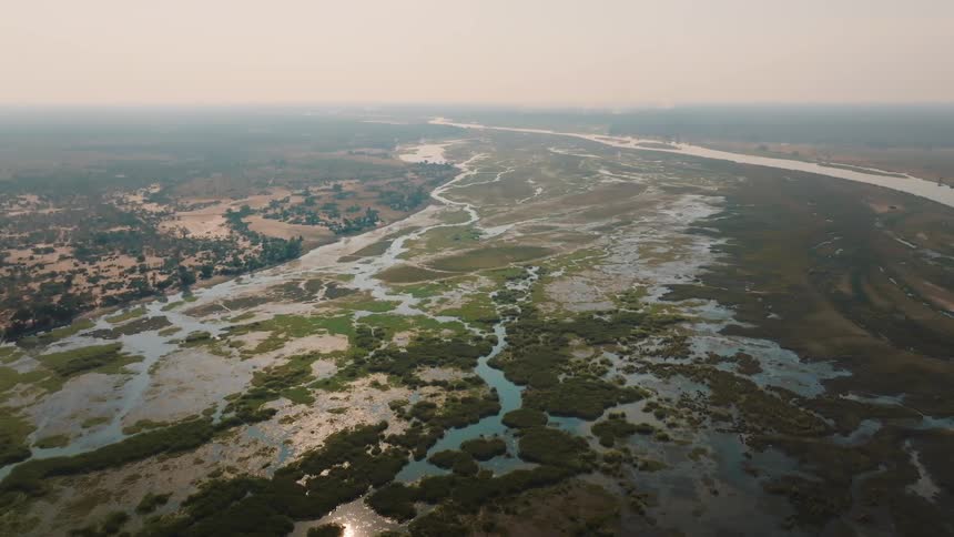 A large swamp is on the landscape