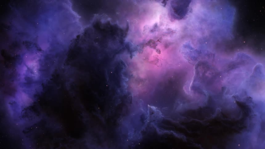 Dark purple and bright space nebula