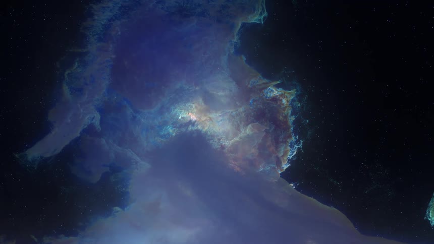 Up into the sky there is white cloud mixed in blue and red sky at night
