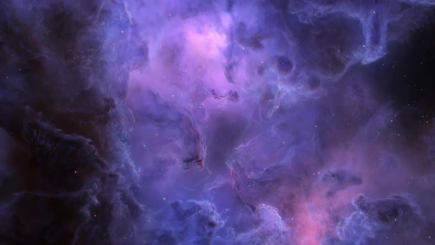Galaxy of a bright purple nebula and dark