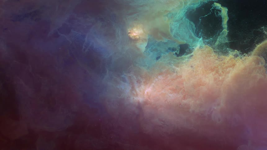 A nebula with many colors in space