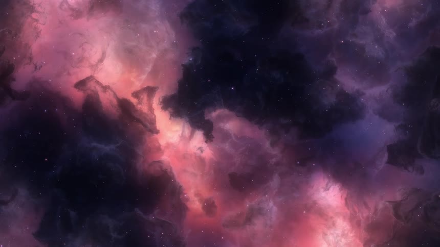 Purple nebula galaxy clouds twisting a pulling stars with it