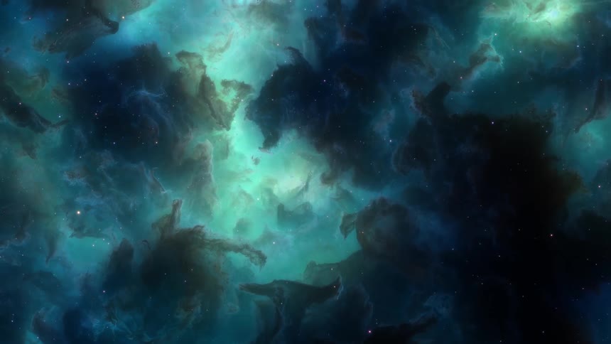 A large blue nebula