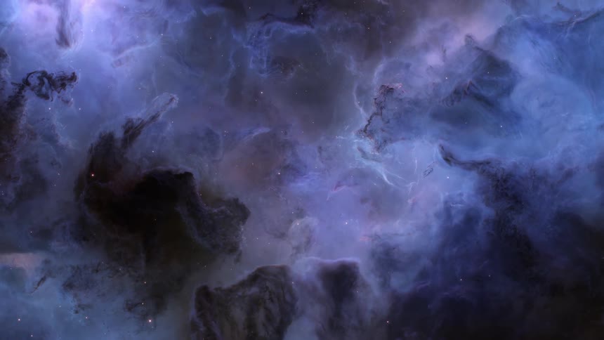 Black and white smoke slowly floating in a dark sky