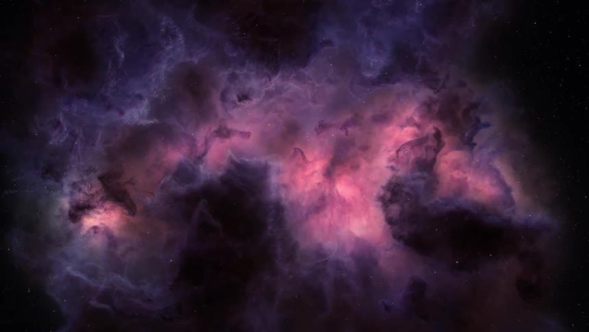 In the darkness of outer space is a colorful galaxy filled with stars