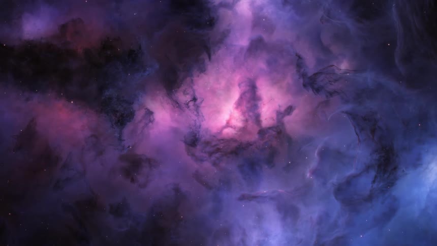 Dark space nebula with bright purple color