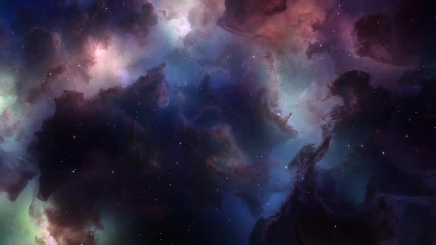 A nebula illuminating the sky of a starry galaxy
