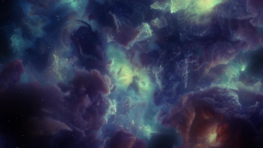 Outer space is full of colorful cosmic galaxies and bright stars