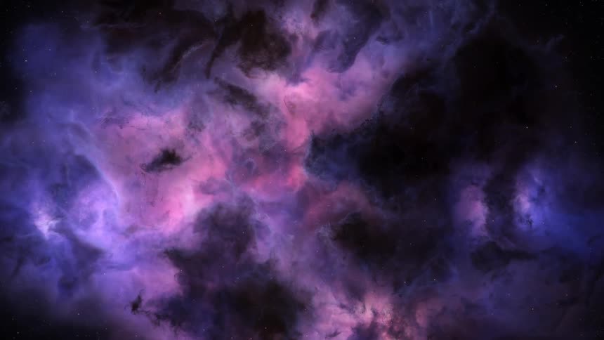 Space nebula with bright and dark purple coloring