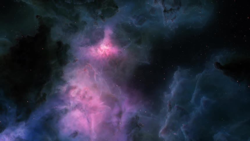 Atmosphere with dark nebula and bright pink coloring