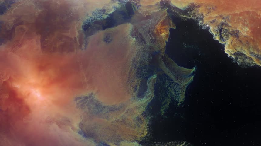 Texture of an abstract ink fluid on a black background