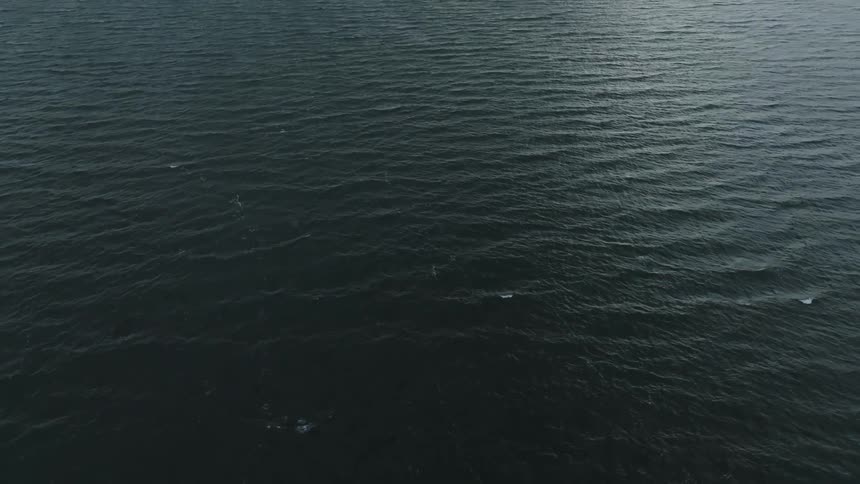 Aerial of the sea during high tide