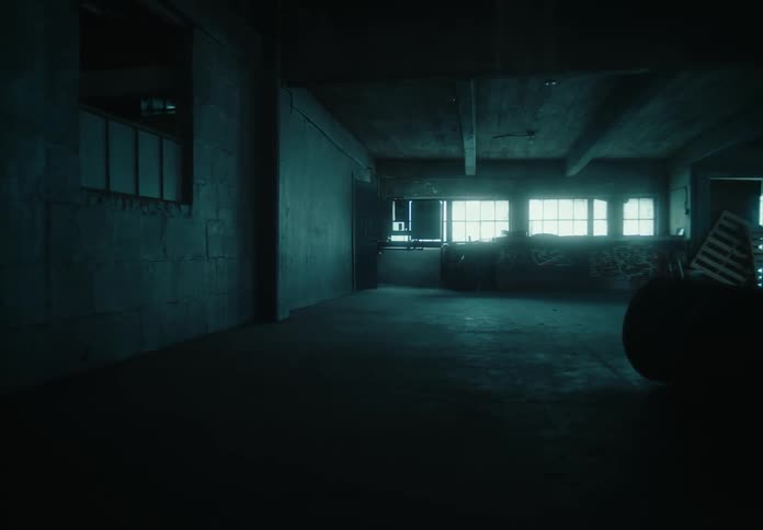 The interior of an abandoned building
