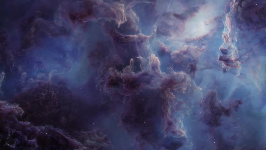 Space with abstract and glowing nebula