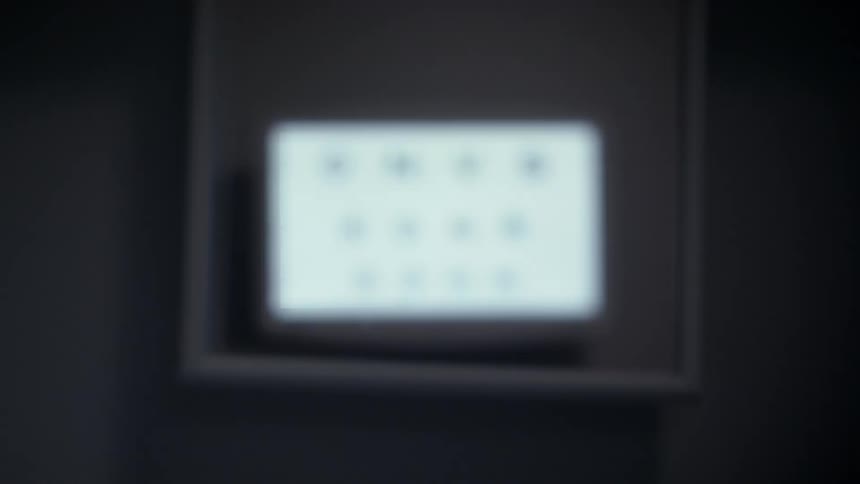 Small monitor screen with letters of different sizes