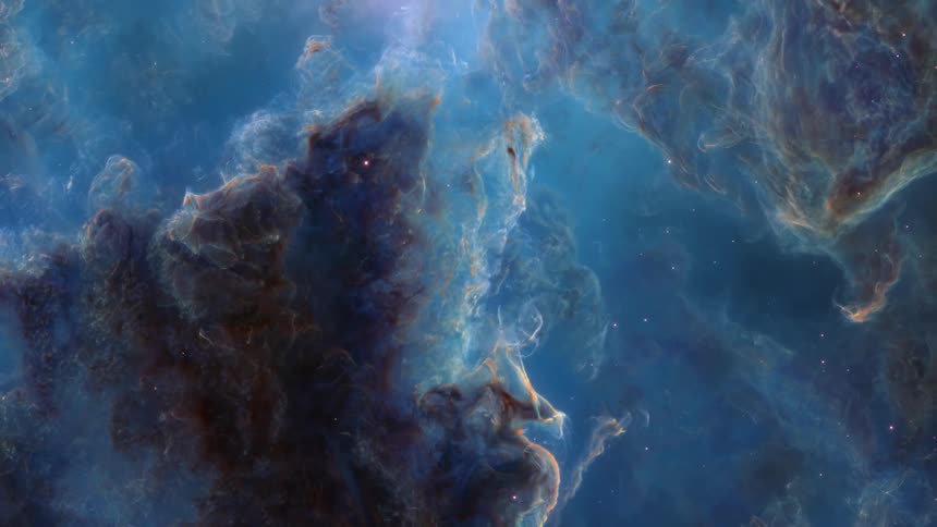 The graphic is of space full of clouds