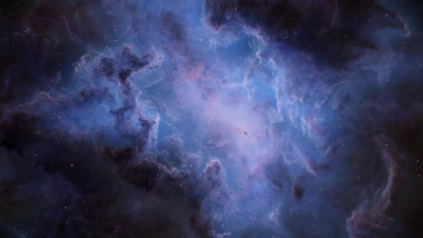 Outer space with blue galaxy as the stars goes by