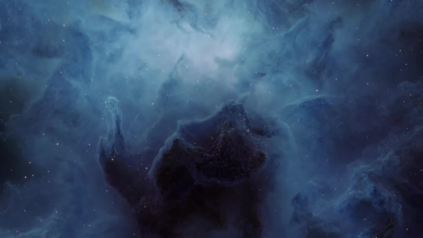 A bright blue nebula in the universe