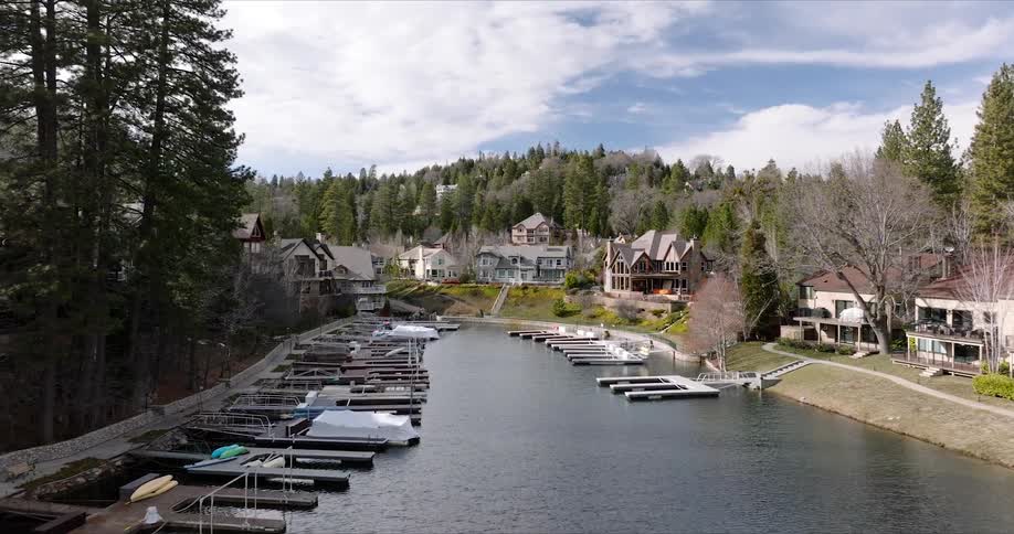Residential neighborhood with highend houses with access to a canal to the sea with docks
