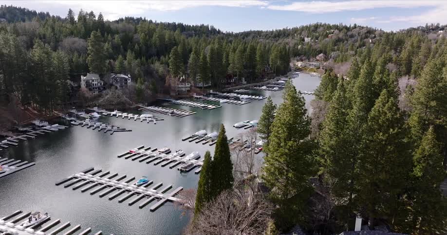 The harbor has many spots for boats