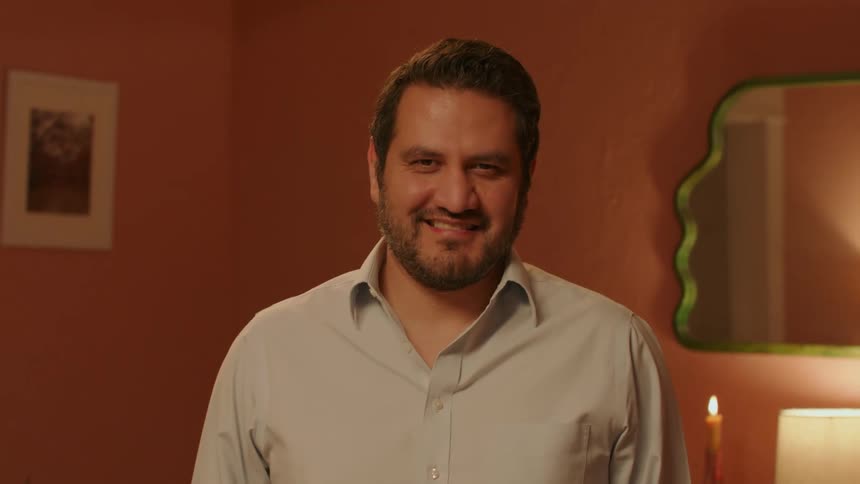 Closeup of a smiling mans face
